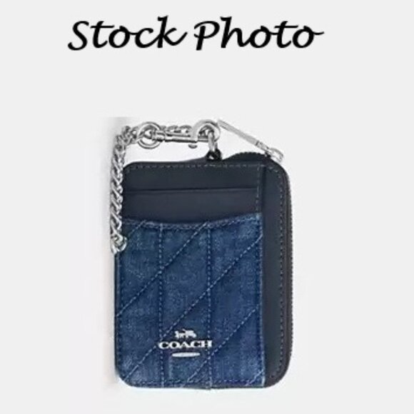 NWT Coach Nolita 19 In Denim with Rivets & Denim Chained Id Case - Picture 15 of 16